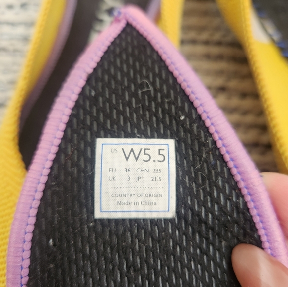 Rothy's The Point Toe Flats Marigold Yellow Size 5.5 Womens - Picture 5 of 6